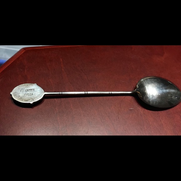 Vintage Sterling Silver Jade Hong Kong Spoon - Picture 2 of 5